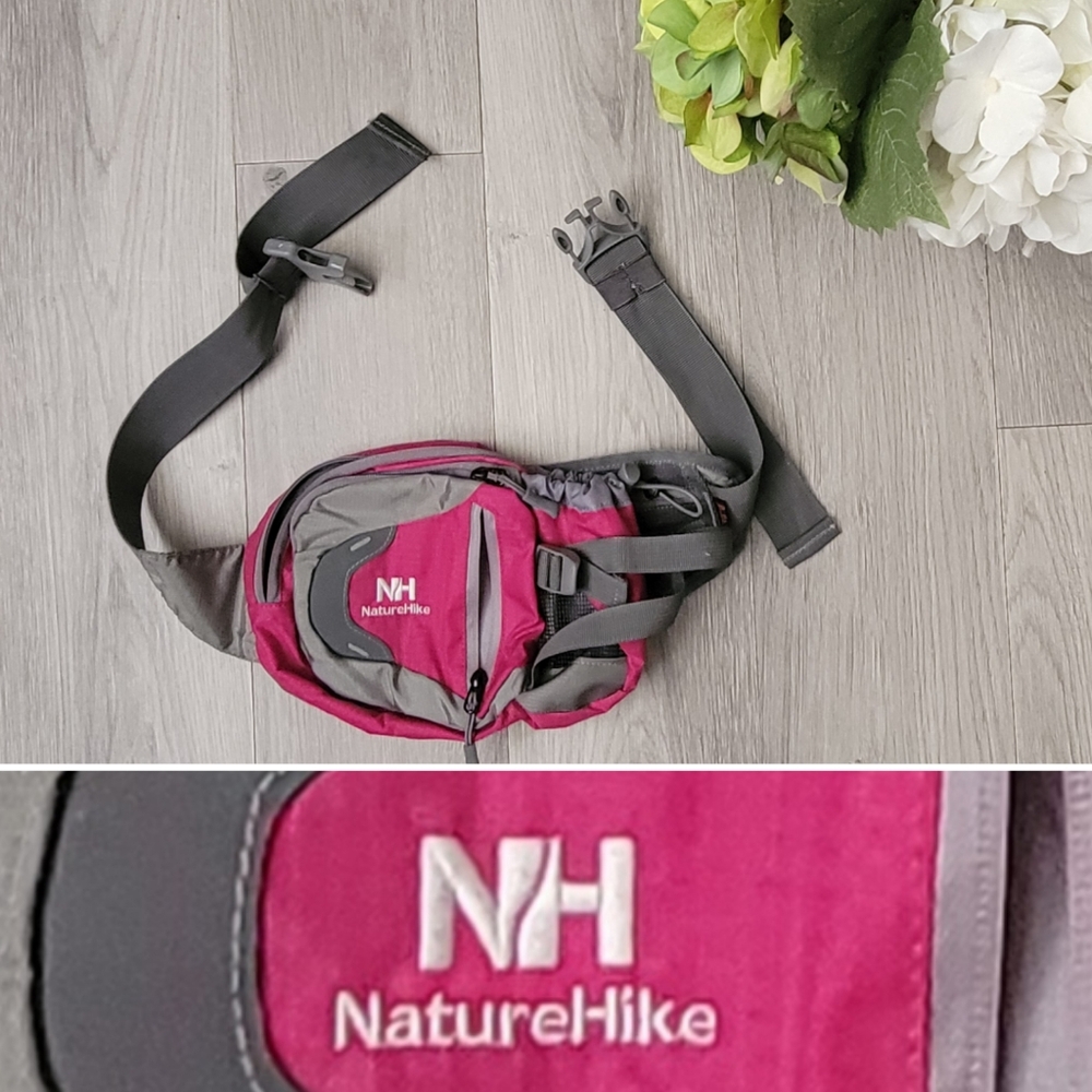 NatureHike Fanny Pack Bag, Pink and Gray